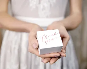 10 scatole regalo Thank you rosa dorato