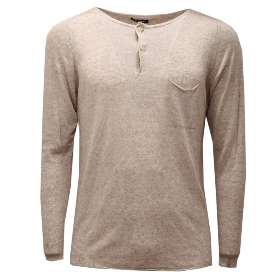 4303AD maglione uomo OFFICINA36 beige viscose/linen slub sweater man