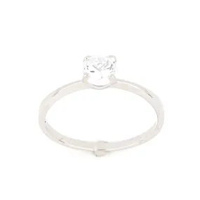 Anello solitario in oro bianco e zircone DZANE1026