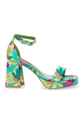   BETTYFLOWERS Sandali Verdi Con Fantasia Floreale Tacco 9,5 cm BettyFlowers 201