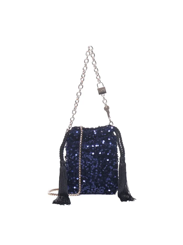 BORSA A MANO CLEOPATRA CON PAILLETTES CON TRACOLLE E MANICO