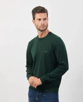 BOSS      Maglione uomo Boss girocollo in lana con logo