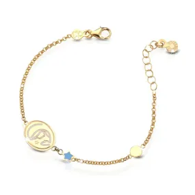 Bracciale Lebebe’ Proteggimi In Oro Giallo Madonnina Con Stellina Ref. Pmg084