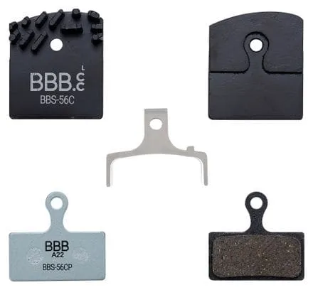 Coppia di pastiglie freno organiche BBB DiscStop Coolfin per Shimano Deore/SLX/XT/XTR