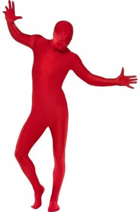 Costume tuta rossa 2nd skin tuta aderente tipo morphsuit