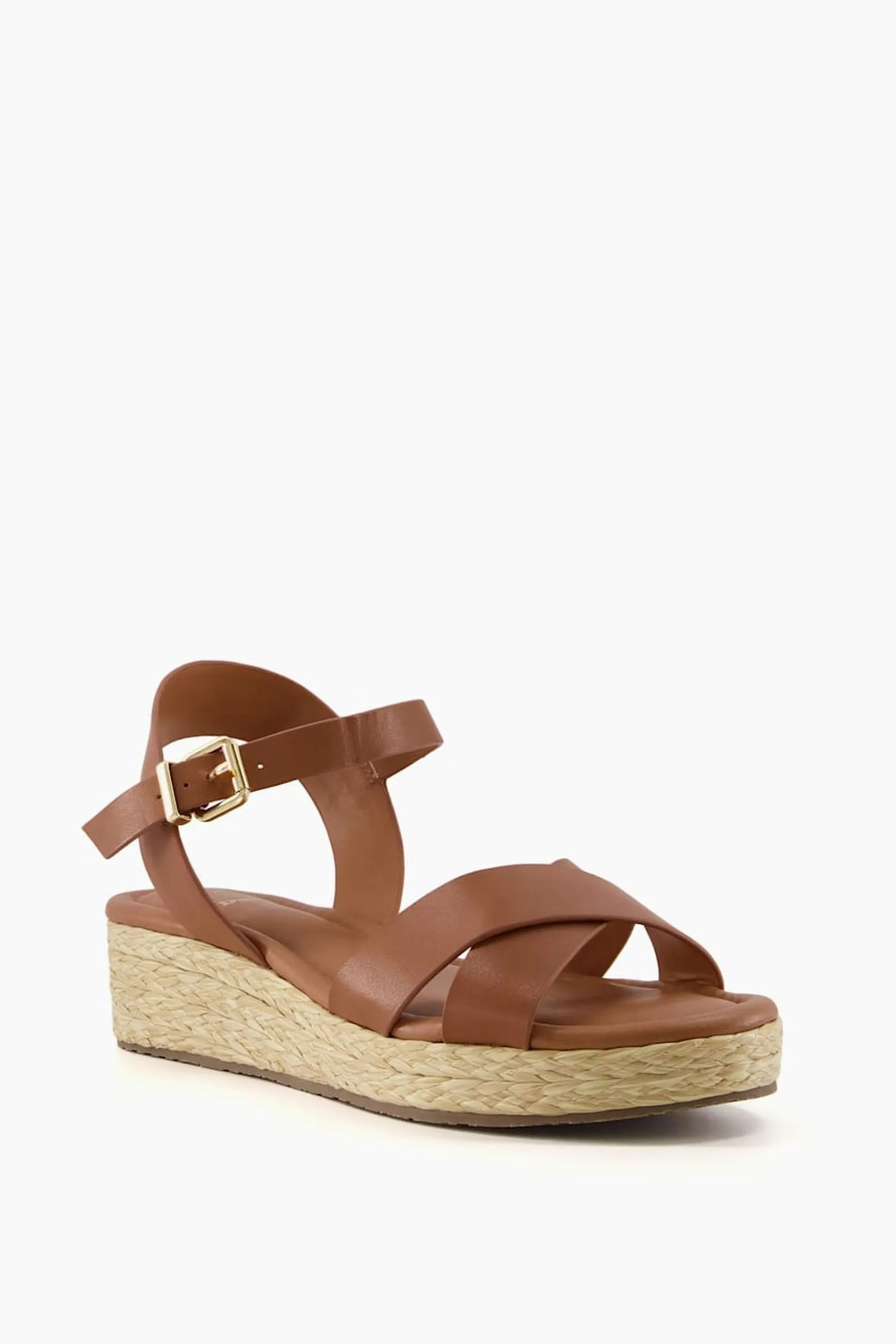 Dune London - Linnie - Sandali flatform con cinturini incrociati    