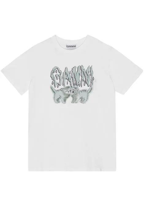 GANNI T-SHIRT LOVE CATS
