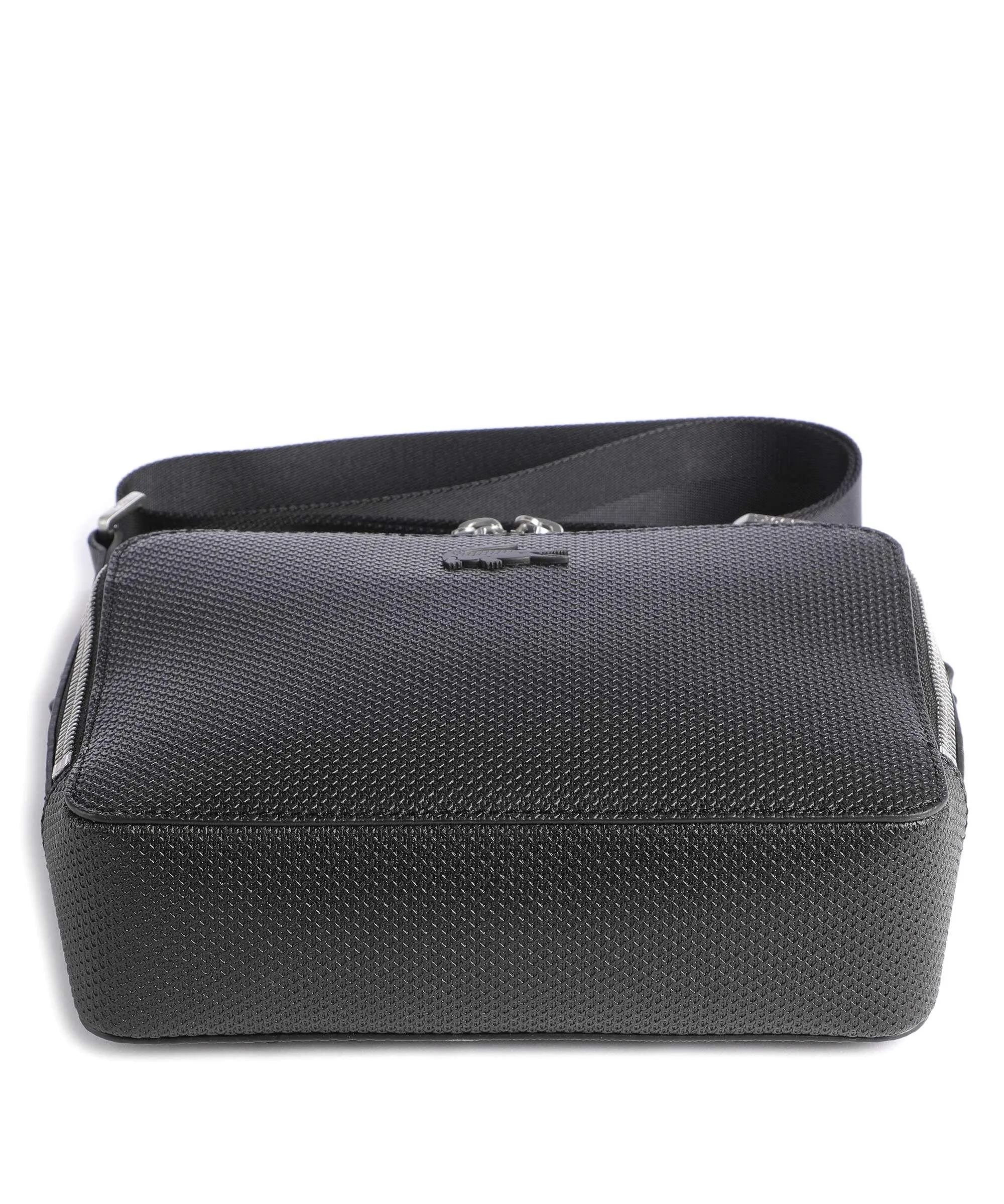  Lacoste Chantaco Borsa a tracolla pelle di vacchetta grana nero  