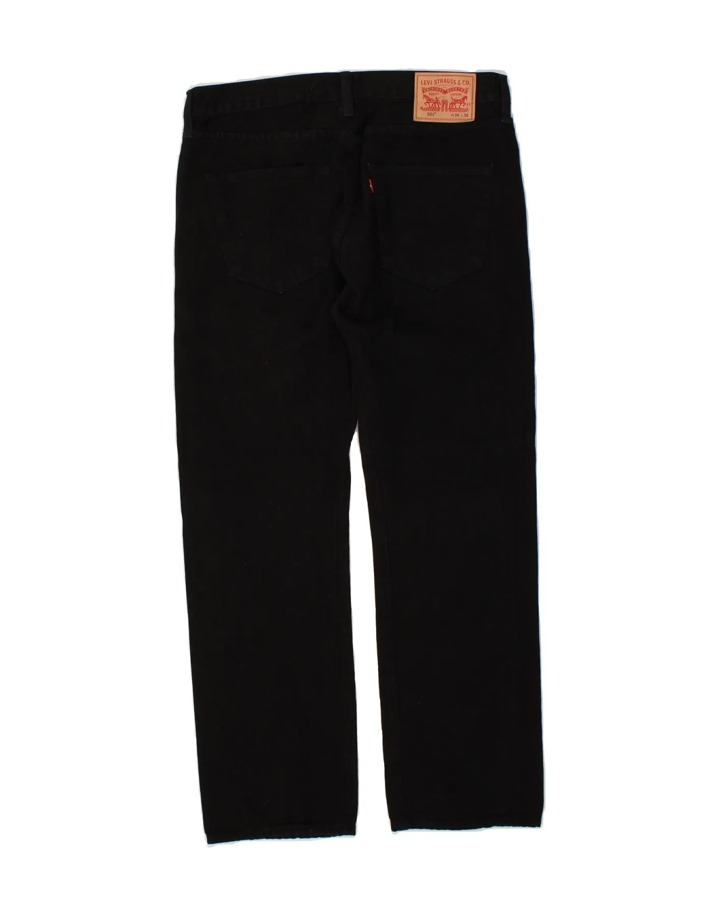 LEVI'S Mens 501 Straight Jeans W34 L30 Black Cotton