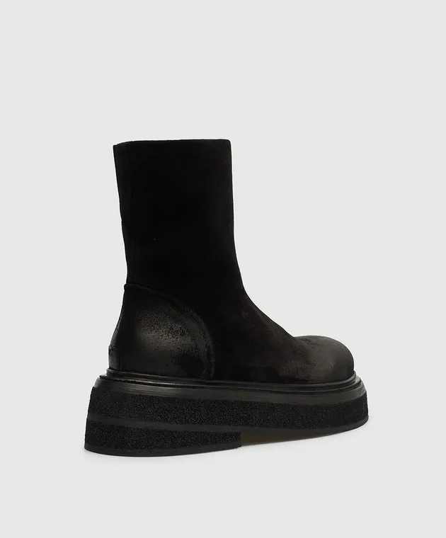 Marsell Stivali Zuccone in camoscio nero MW7055186