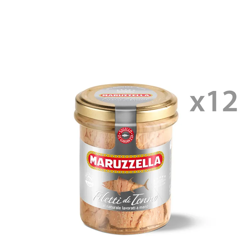 Maruzzella 12 vasetti - Filetti tonno al naturale 185 gr