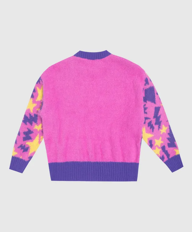Palm Angels Maglione rosa per bambini con motivo PGHE002F24KNI003412