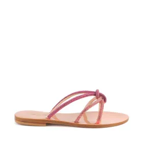 Rago collection sandalo flat Sorbetto granchio intreccio multi lampone