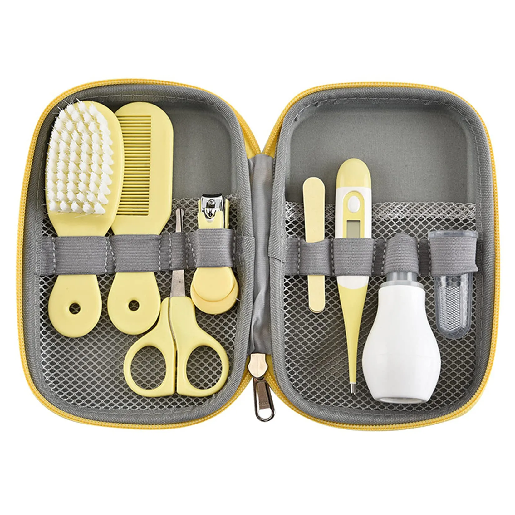 Set per la Cura del Bambino, MKNZOME 8 pezzi Accessori Neonato per la Cura del Neonato Bambino Spazzola Forbicine Set per la Cur