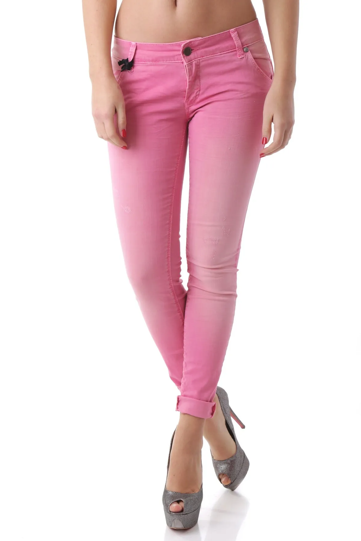Sexy Woman jeans gamba dritta rosa   