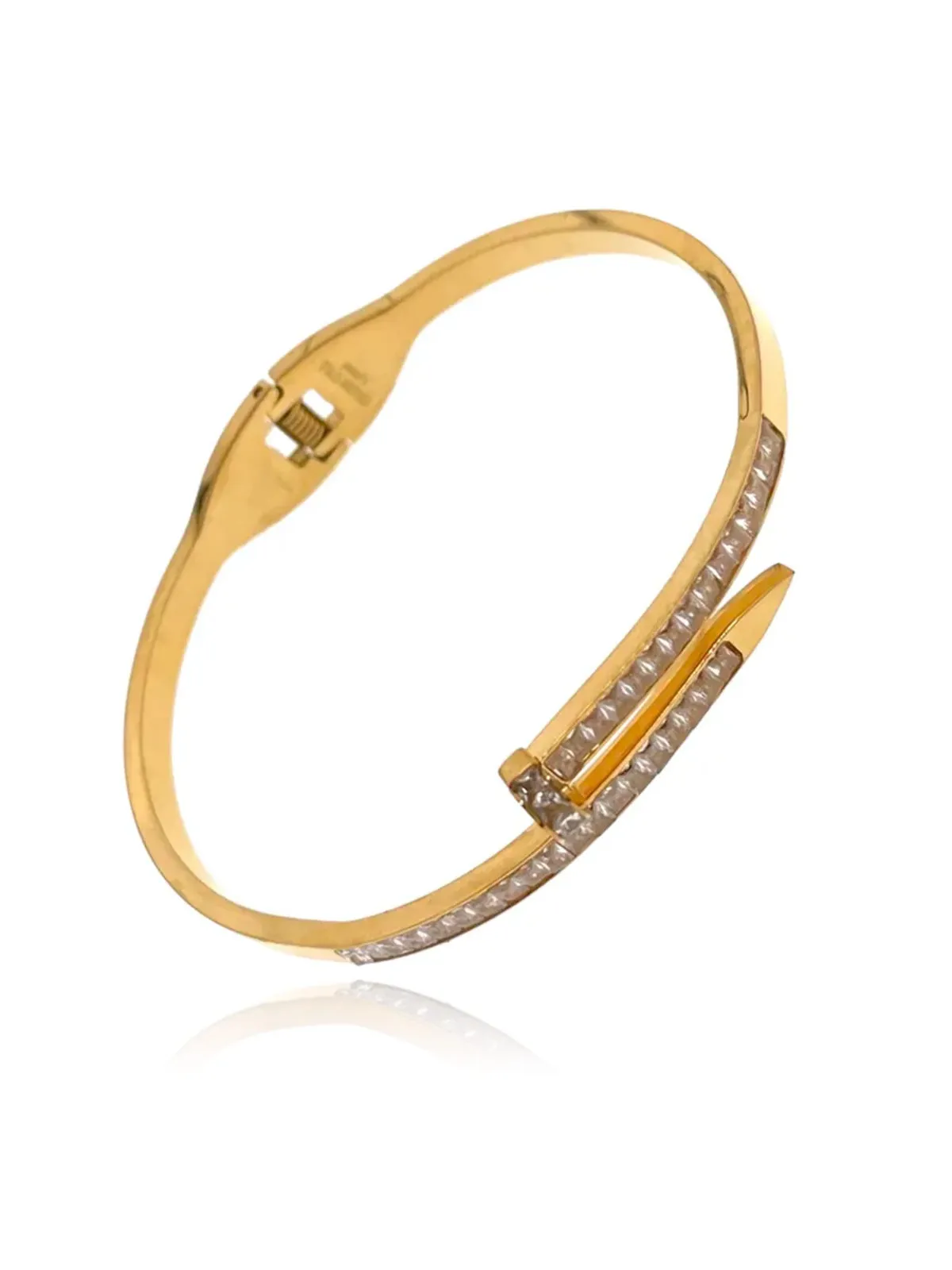 Stainless Stell Bracelet femme en acier avec strass