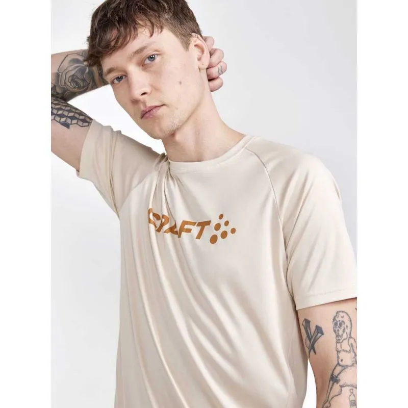 T-shirt trail running Craft Core Essence Logo Tee M (ECRU) uomo
