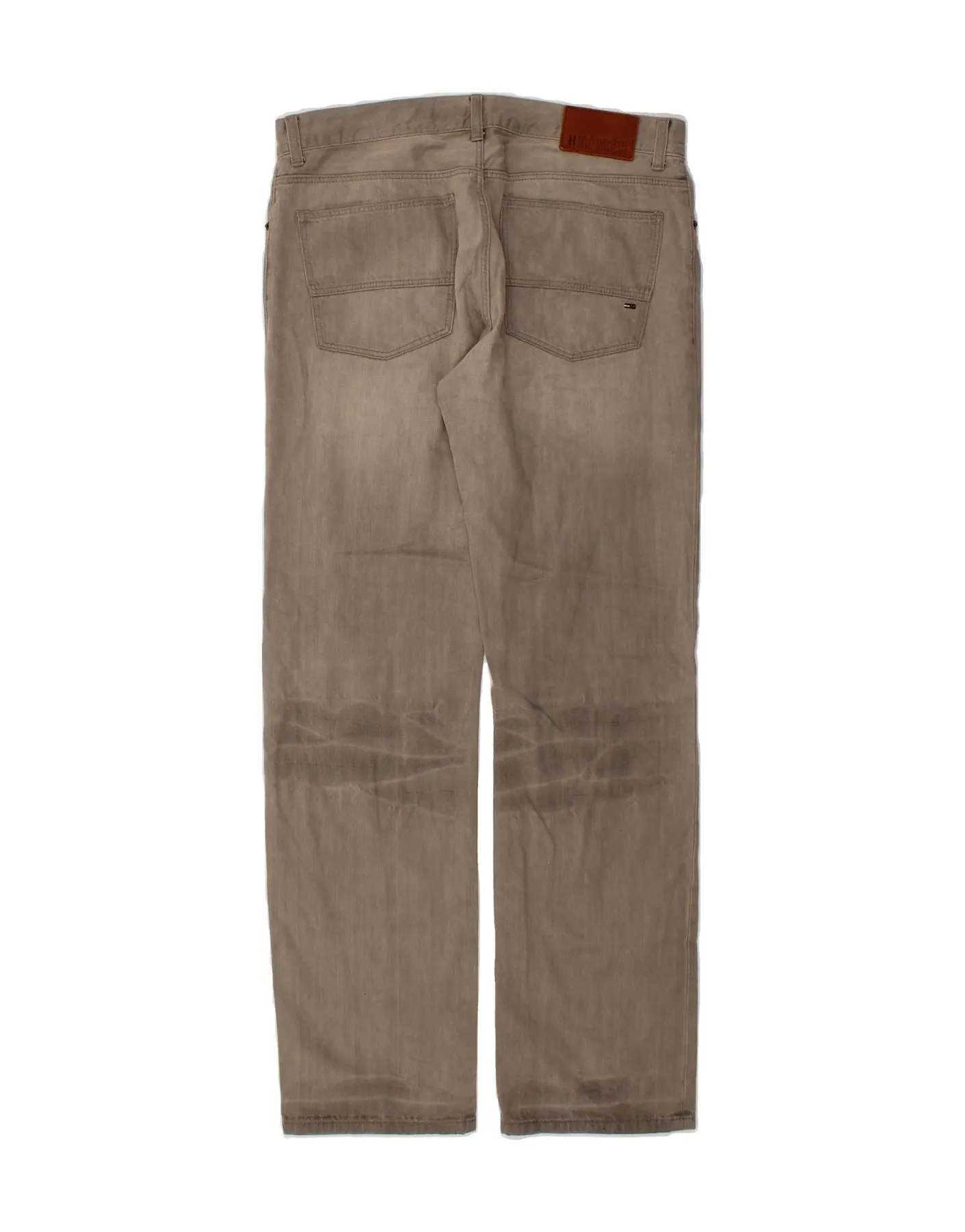 TOMMY HILFIGER Mens Custom Fit Straight Jeans W33 L34 Grey Cotton